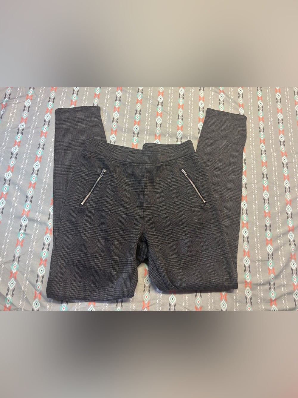 🧩Joe B Charcoal Plaid Skinny Pants